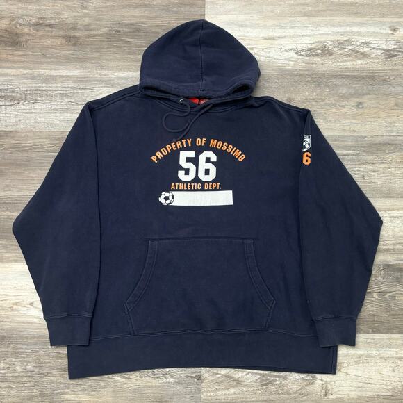 ossimo Hoodie Vintage Y2K Property of‎ Skater Heavyweight Navy Blue Mens 2XL - Picture 1 of 9